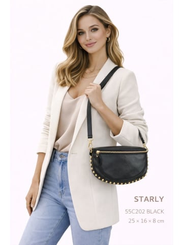 Florence Bags Leren borstbuidel "Starly" zwart - (B)25 x (H)16 x (T)8 cm