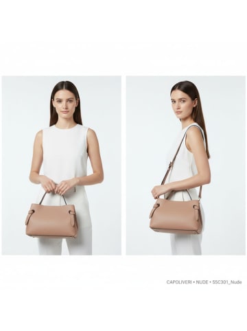 Florence Bags Leren handtas "Capoliveri" beige - (B)30 x (H)20 x (D)17 cm