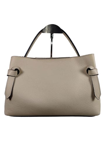 Florence Bags Skórzana torebka "Capoliveri" w kolorze beżowym - 33 x 20 x 17 cm