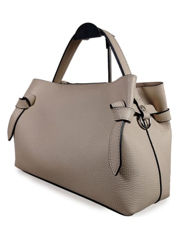 Florence Bags Skórzana torebka "Capoliveri" w kolorze beżowym - 33 x 20 x 17 cm