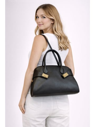 Florence Bags Leder-Henkeltasche "Osmar" in Schwarz - (B)32 x (H)20 x (T)19 cm