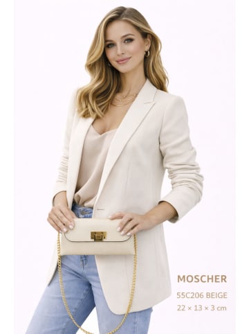 Florence Bags Leren schoudertas beige - (B)22 x (H)13 x (T)3 cm