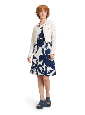 CARTOON Jurk wit/donkerblauw