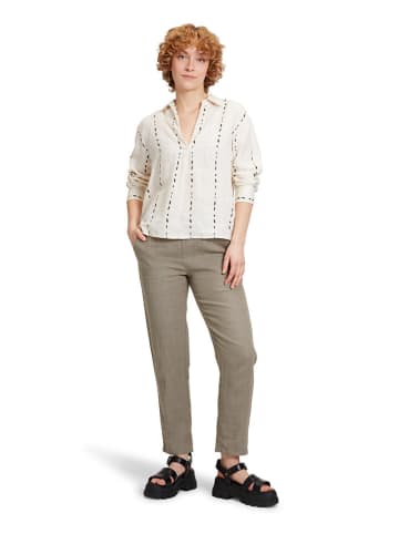 CARTOON Leinen-Bluse in Creme/ Schwarz