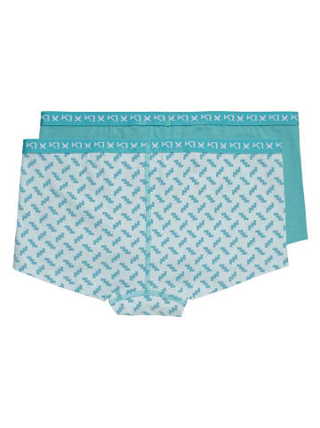 KARI TRAA Pełne figi (2 pary) w kolorze turkusowym