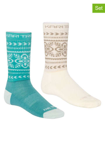 KARI TRAA 2-delige set: trainingssokken turquoise/crème