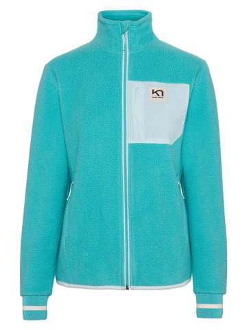 KARI TRAA Kurtka polarowa "Rothe" w kolorze turkusowym