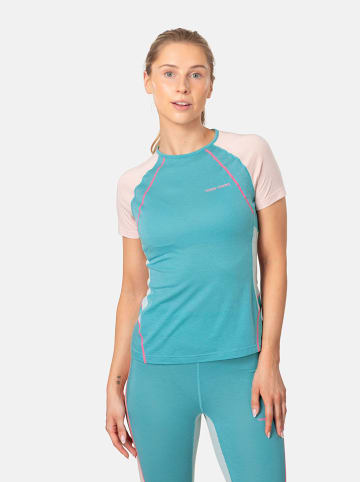 KARI TRAA Koszulka sportowa "Alma" w kolorze turkusowo-jasnoróżowym