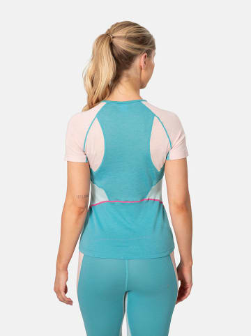 KARI TRAA Koszulka sportowa "Alma" w kolorze turkusowo-jasnoróżowym