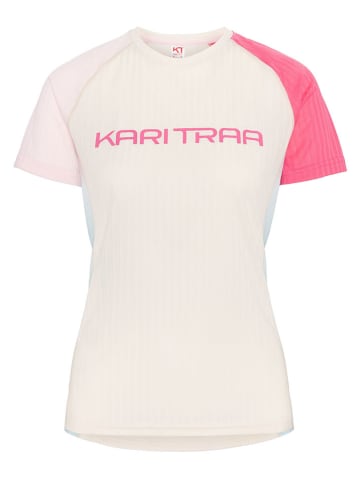 KARI TRAA Koszulka sportowa "Ella" w kolorze kremowo-różowym