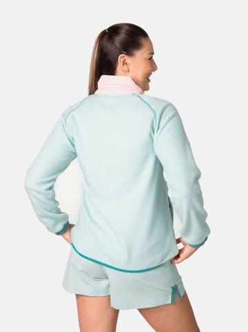 KARI TRAA Kurtka polarowa "Emma" w kolorze jasnoróżowo-turkusowym