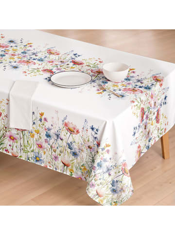 Mint Rugs Tischdecke "Floral And Tropical Daina" in Weiß/ Blau/ Rosa