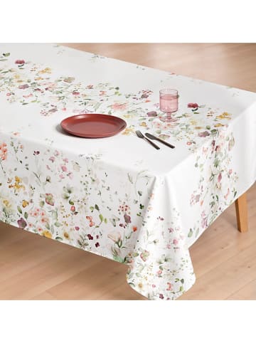 Mint Rugs Obrus "Floral And Tropical Durana" w kolorze biało-zielono-jasnoróżowym