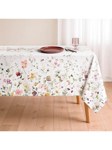 Mint Rugs Obrus "Floral And Tropical Durana" w kolorze biało-zielono-jasnoróżowym