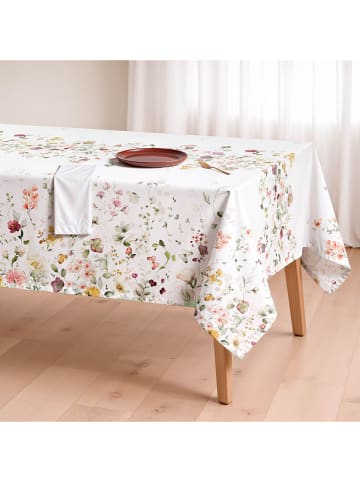 Mint Rugs Tafellaken "Floral And Tropical Durana" wit/groen/lichtroze