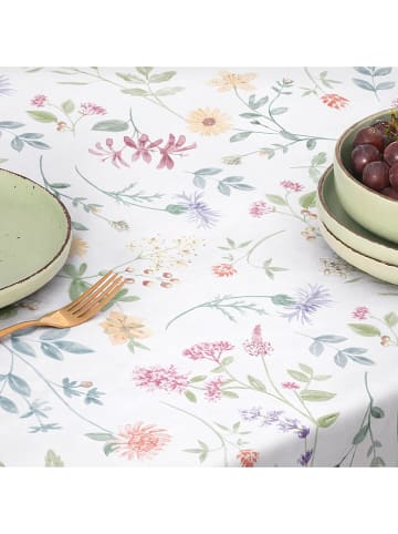 Mint Rugs Tischdecke "Floral And Tropical Ilma" in Weiß/ Grün/ Rosa