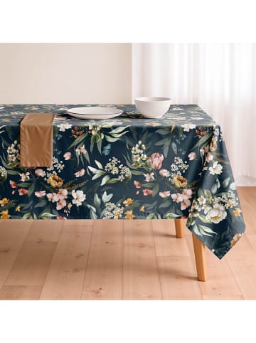 Mint Rugs Obrus "Floral And Tropical Kendra" w kolorze granatowo-zielono-jasnoróżowym