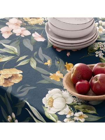 Mint Rugs Tafellaken "Floral And Tropical Kendra" donkerblauw/groen/lichtroze