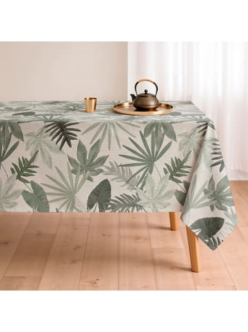 mint Deco Tafellaken "Natural Monstera" crème/groen