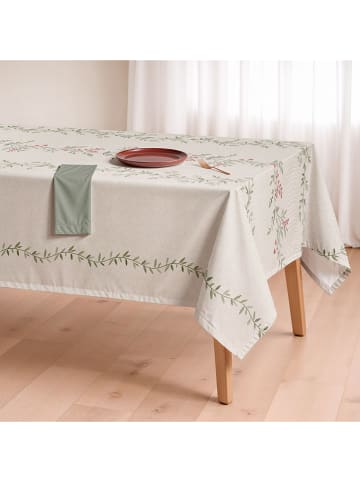 mint Deco Tischdecke "Natural Senda" in Creme/ Grün