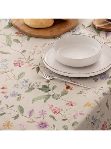 Mint Rugs Tafellaken "Natural Peonia" crème/groen/lichtroze