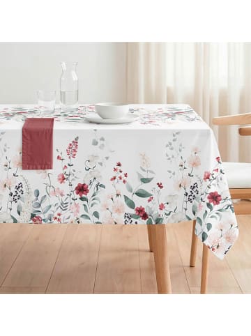 mint Deco Tischdecke "Rosalia" in Weiß/ Grün/ Rot