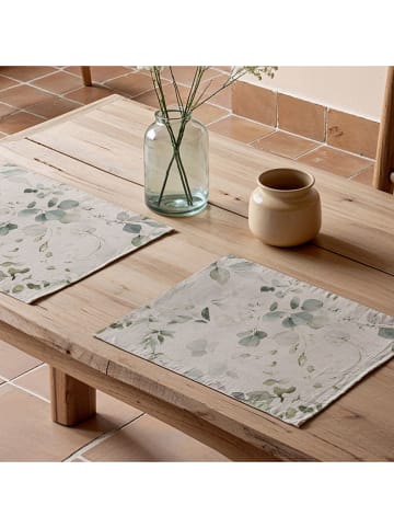 Mint Rugs Podkładki stołowe (2 szt.) "Suria" w kolorze kremowo-zielonym - 50 x 40 cm