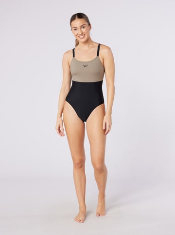 Reebok Strój kąpielowy "Beverly" w kolorze czarno-beżowym