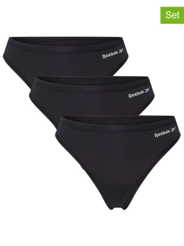 Reebok Stringi (3 pary) "Serena" w kolorze czarnym