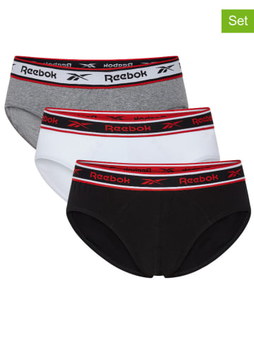 Reebok Slipy (3 pary) "Chase" w kolorze białym, czarnym i jasnoszarym