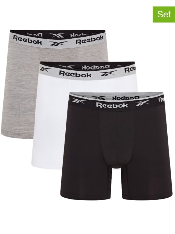 Reebok 3er-Set: Boxershorts "Ainslie" in Schwarz/ Grau/ Weiß