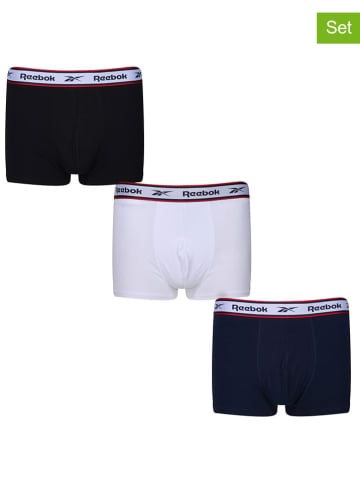Reebok 3er-Set: Boxershorts "Barlow" in Schwarz/ Dunkelblau/ Weiß