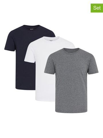 Reebok 3er-Set: Shirts "Santo" in Dunkelblau/ Weiß/ Grau