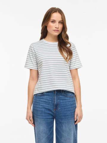 Vila Shirt "Vinora" in Grün/ Weiß