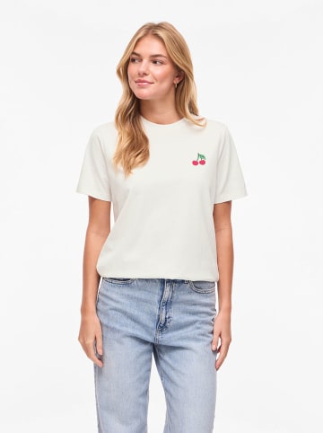 Vila Shirt "Visybilla Cherry" in Weiß