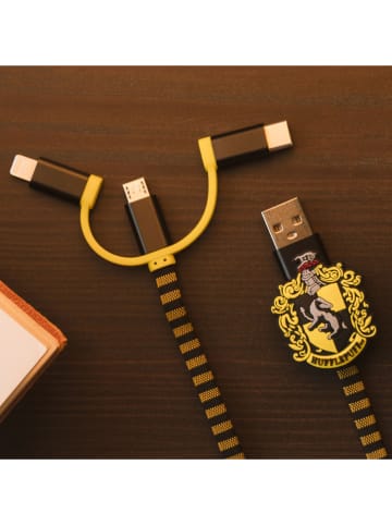 Harry Potter 3in1-Ladekabel "Hogwarts Hufflepuff" in Gelb/ Schwarz - (L)80 cm