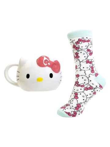 Hello Kitty 2-delige set: kop en sokken "Hello Kitty" wit/meerkleurig