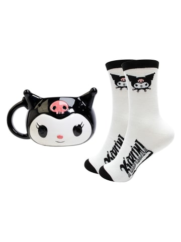 Sanrio 2-delige set: kop en sokken "Kuromi" wit/zwart