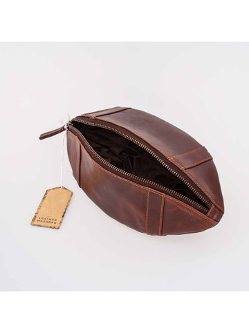 MAD MONKEY Leder-Kulturtasche "American Football" in Braun
