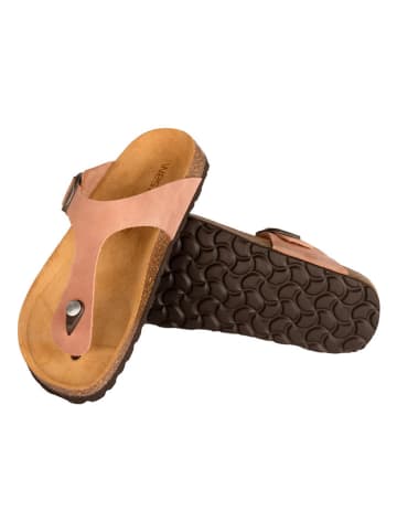 Westfjord Leren teenslippers "Eldfjall" lichtroze