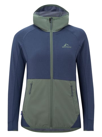 Westfjord Fleece vest "Thingvellir" donkerblauw/groen