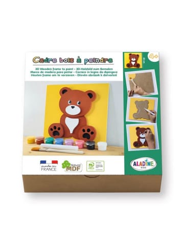 Aladine Drewniany obraz 3D "Little Bear" do pomalowania - 4+
