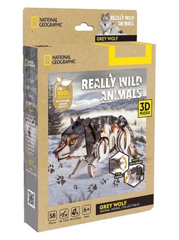 CubicFun 58tlg. 3D-Puzzle "Wolf" - ab 6 Jahren