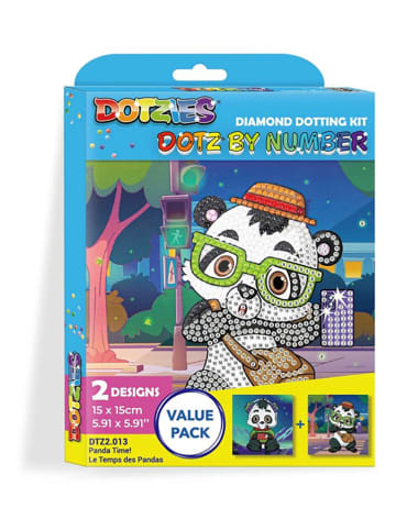 DOTZIES BY DIAMOND DOTZ Zestaw kreatywny "Diamond Painting Panda bears" - 6+