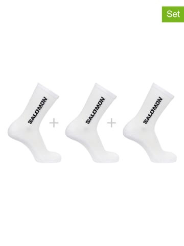 SALOMON 3-delige set: functionele sokken "Everyday Crew" wit