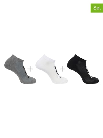 SALOMON 3er-Set: Funktionssocken "Everyday Low" in Grau/ Weiß/ Schwarz