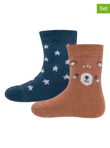 ewers 2er-Set: Socken in Hellbraun/ Blau