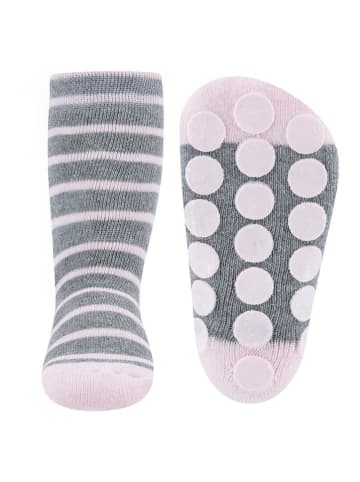 ewers 2er-Set: ABS-Socken "Maus/Ringel" in Grau