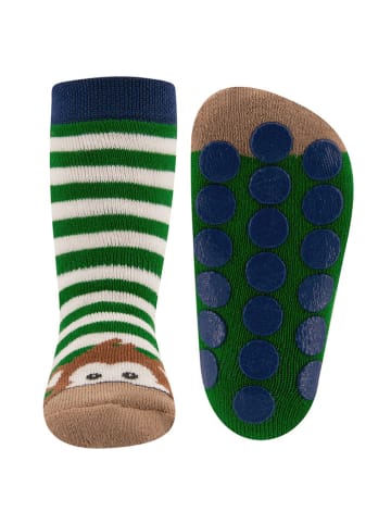 ewers 2er-Set: ABS-Socken "Äffchen" in Dunkelblau/ Grün