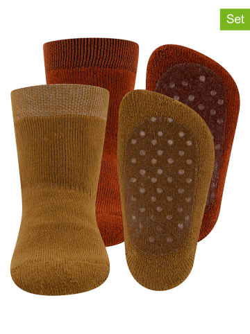 ewers 2er-Set: ABS-Socken Rot/ Ocker